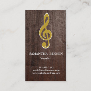 Elegant Modern Musical Clef Logo Vocalist Singer Business Card