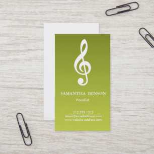 Elegant Modern Musical Clef Logo Vocalist Singer Business Card