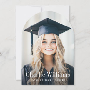 Elegant modern name photo graduation announcement