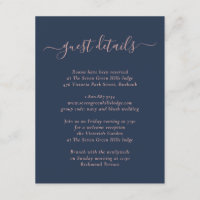 Elegant Modern Navy Blue and Blush Enclosure Card
