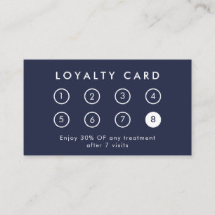 Elegant Modern Navy Blue Company Business Logo Loyalty Card