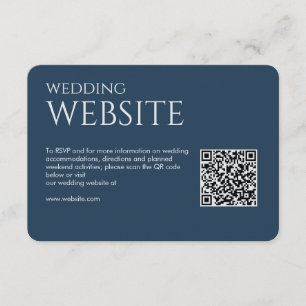 Elegant Modern Navy Blue Wedding Enclosure Card