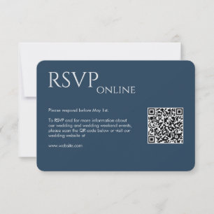 Elegant Modern Navy Blue Wedding RSVP Card