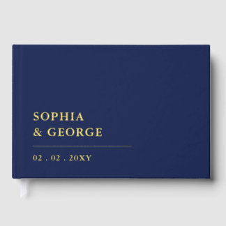 Elegant Modern Navy Wedding Guest Book