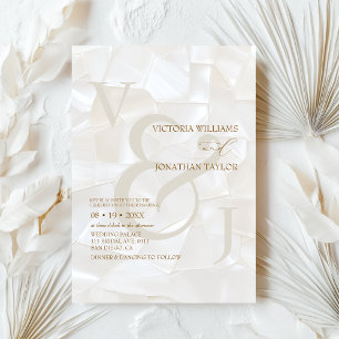 Elegant Modern Neutral Brown Wedding Invitation