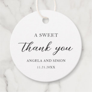 Elegant Modern Neutral Wedding Favour Tags