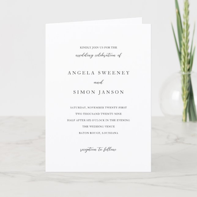 Elegant Modern Neutral Wedding Invitation (Front)