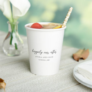 Elegant Modern Neutral Wedding Paper Cups