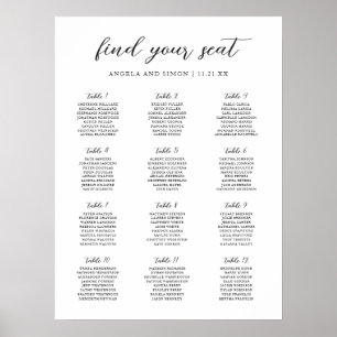 Elegant Modern Neutral Wedding Seating Chart