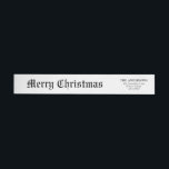 Elegant Modern Newspaper Merry Christmas<br><div class="desc">Create an elegant and modern wrap-around label inspired by a classic newspaper design, perfect for adding a sophisticated touch to your Merry Christmas greeting. The label features sleek black and white elements with minimalist typography, mimicking the look of a traditional newspaper headline. The text highlights a bold 'Merry Christmas' message,...</div>