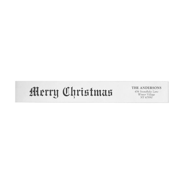Elegant Modern Newspaper Merry Christmas Wrap Around Label (Individual)
