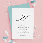 Elegant Modern Number 21st Birthday Invitation<br><div class="desc">Elegant Modern Number 21st Birthday Invitation</div>