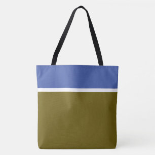 Elegant Modern Olive Medium Blue White Stripes Tote Bag