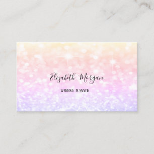 Elegant Modern Ombre Glitter Bokeh Business Card