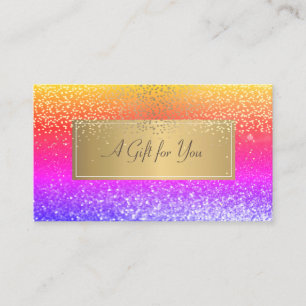 Elegant Modern Ombre Glitter Bokeh Gold Confetti Discount Card