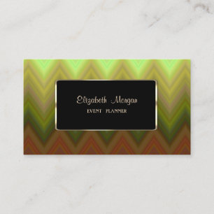 Elegant, Modern, Ombre Zigzag Chevron Business Card