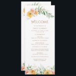 Elegant Modern Orange Yellow Watercolor Floral  Programme<br><div class="desc">Elegant Modern Orange Yellow Watercolor Floral Wedding Programs Stationery features elegant orange and yellow flowers with greenery and gold glitter accents on a white background. Perfect for your wedding ceremony adding elegance with gold calligraphy script typography. Part of a collection designed for you by Evco Studio www.zazzle.com/store/evcostudio</div>