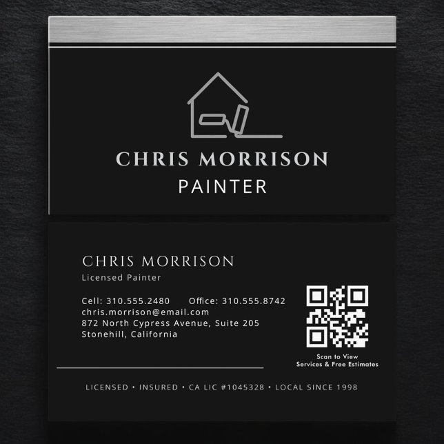 Elegant Modern Painter Professional QR Code Business Card (Creator Uploaded)
