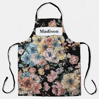 Elegant modern Pastel Flowers Personalised Gift    Apron