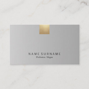 Elegant Modern Pastel Grey Gradient Gold Accent Business Card