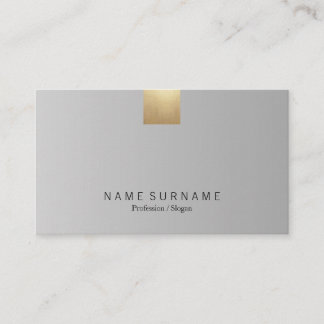 Elegant Modern Pastel Grey Gradient Gold Accent Business Card