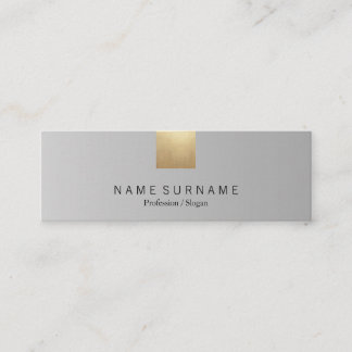 Elegant Modern Pastel Grey Gradient Gold Accent Mini Business Card