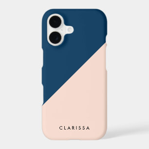 elegant modern pastel peach navy blue colour block