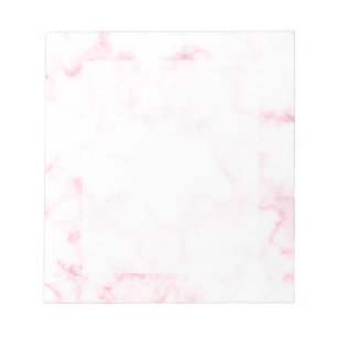 elegant modern pastel pink and white faux marble notepad