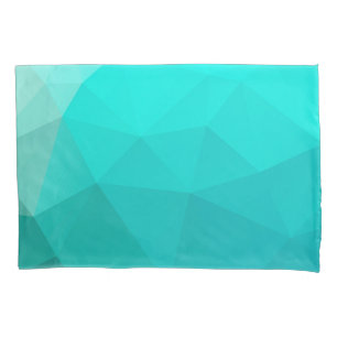 Elegant Modern Pastel Teal Geometric Polygons Pillowcase