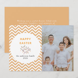 Elegant Modern  Pattern  Happy Easter Photo Holiday Card