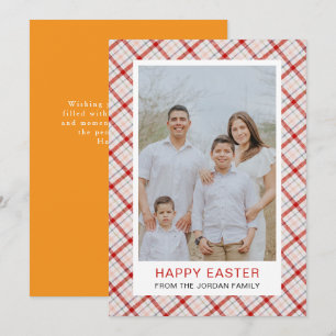 Elegant Modern Pattern Happy Easter Photo Holiday Card