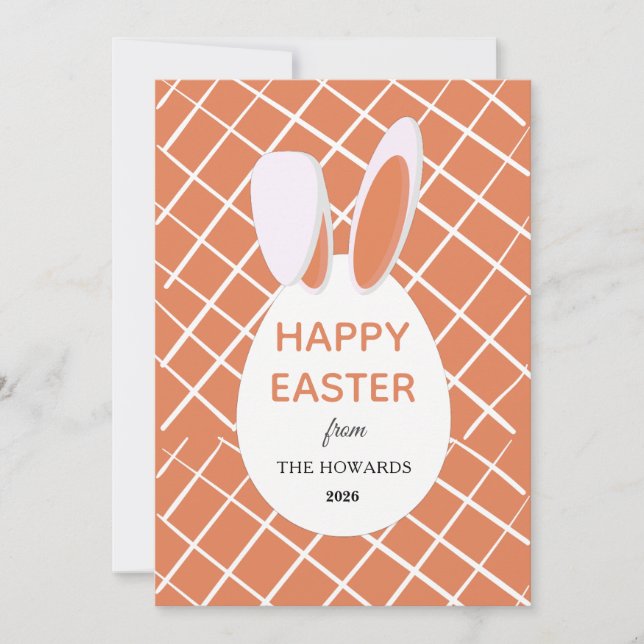 Elegant Modern Patterns Happy Easter Photo Holiday Card (Front)