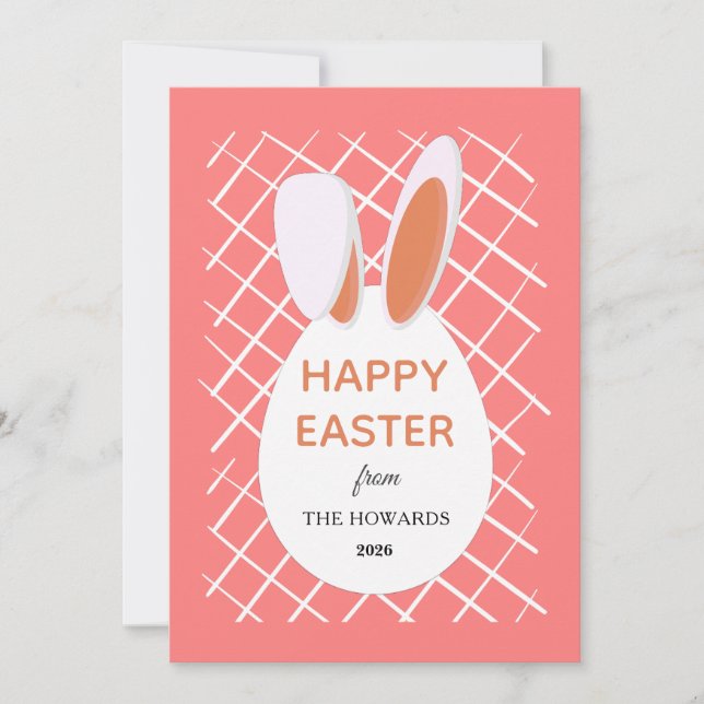 Elegant Modern Patterns Happy Easter Photo Holiday Card (Front)