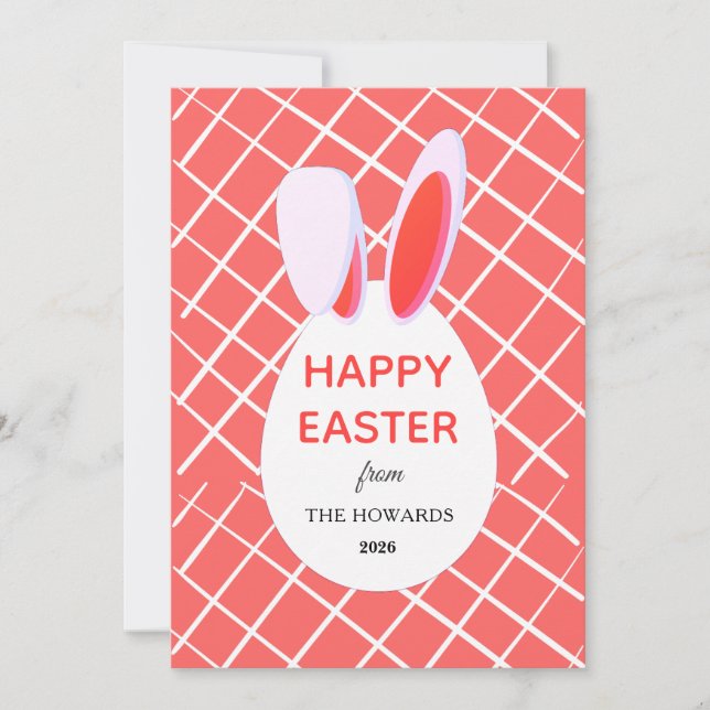 Elegant Modern Patterns Happy Easter Photo Holiday Card (Front)