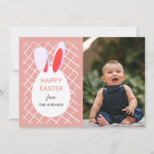 Elegant Modern Patterns Happy Easter Photo Holiday Card