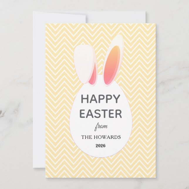 Elegant Modern Patterns Happy Easter Photo Holiday Card (Front)