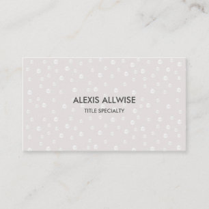 Elegant Modern Pearls on Silver Business Card