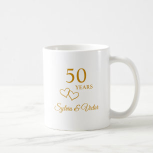 Elegant Modern Personalised 50th Anniversary Gift Coffee Mug