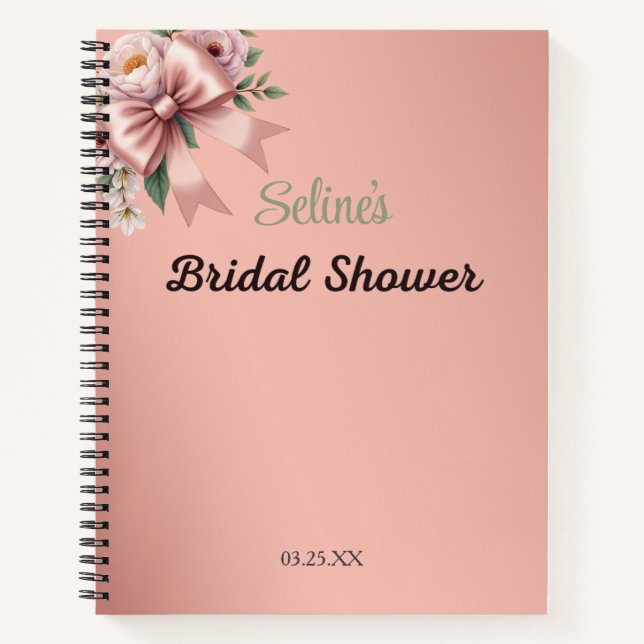Elegant Modern Personalised Bridal Shower Notebook (Front)