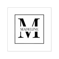 Elegant Modern Personalised Monogram White