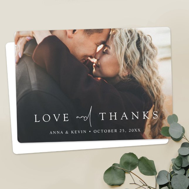 Elegant Modern Personalised Photo Wedding Thank You Card (Creator Uploaded)
