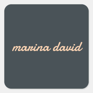 Elegant modern personalised  square sticker