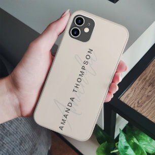 Elegant Modern Personalised With Name Monogram Case-Mate iPhone 14 Case