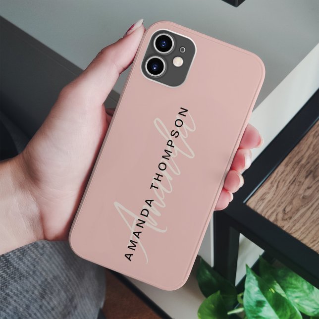 Elegant Modern Personalised With Name Monogram Case-Mate iPhone Case (Creator Uploaded)