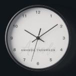 Elegant Modern Personalised With Name Monogram Clock<br><div class="desc">Elevate your home decor with our Cream Elegant Modern Personalised With Name Monogram Clock. This finely crafted wall clock seamlessly blends contemporary aesthetics with a personalised touch, making it a stylish and functional addition to any room. Featuring your name and a monogram, this clock adds a touch of sophistication and...</div>