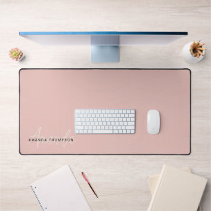 Elegant Modern Personalised With Name Monogram Desk Mat