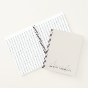 Elegant Modern Personalised With Name Monogram Notebook