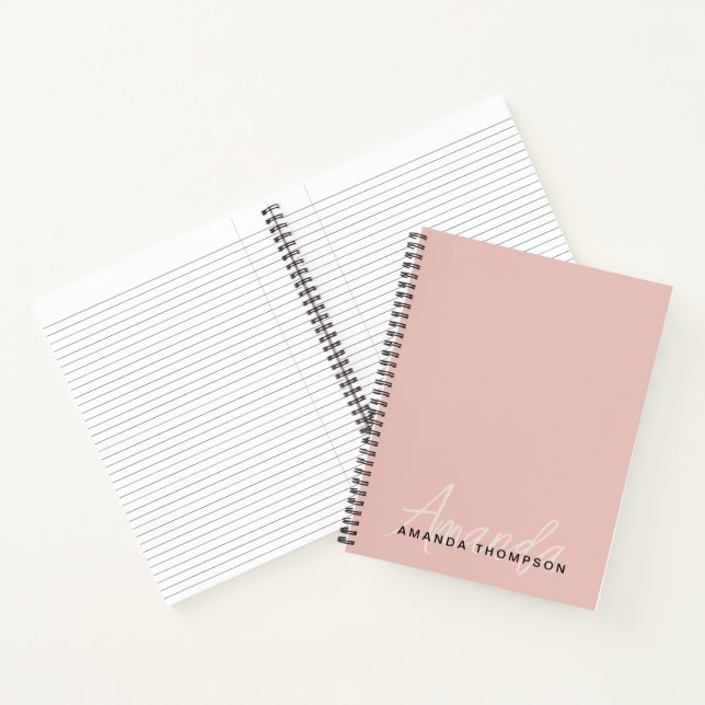 Elegant Modern Personalised With Name Monogram Notebook (Inside)