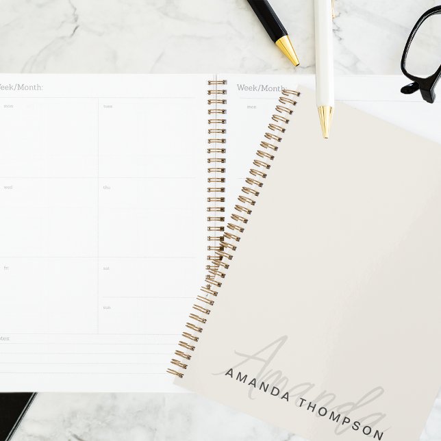 Elegant Modern Personalised With Name Monogram Planner (Creator Uploaded)