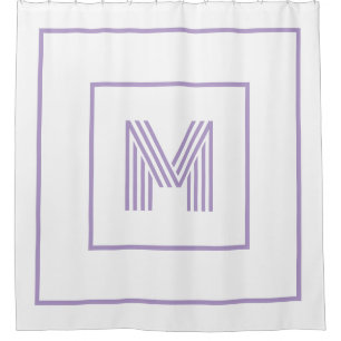 Elegant Modern Personalized Monogram white purple Shower Curtain